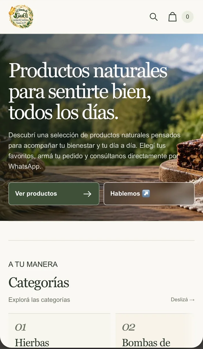 Captura real de Tienda Express en un comercio